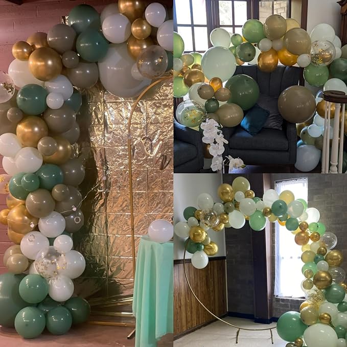 Green and Gold Balloons Sage Green Gold Confetti Balloons for Jungle