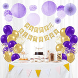 BAUANOOY Purple and Gold balloons, 60pcs 12 Inch Purple Metallic