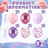 Civaner 48 Pcs Kpop Pink and Purple Balloons 12 Inch Metallic Purple