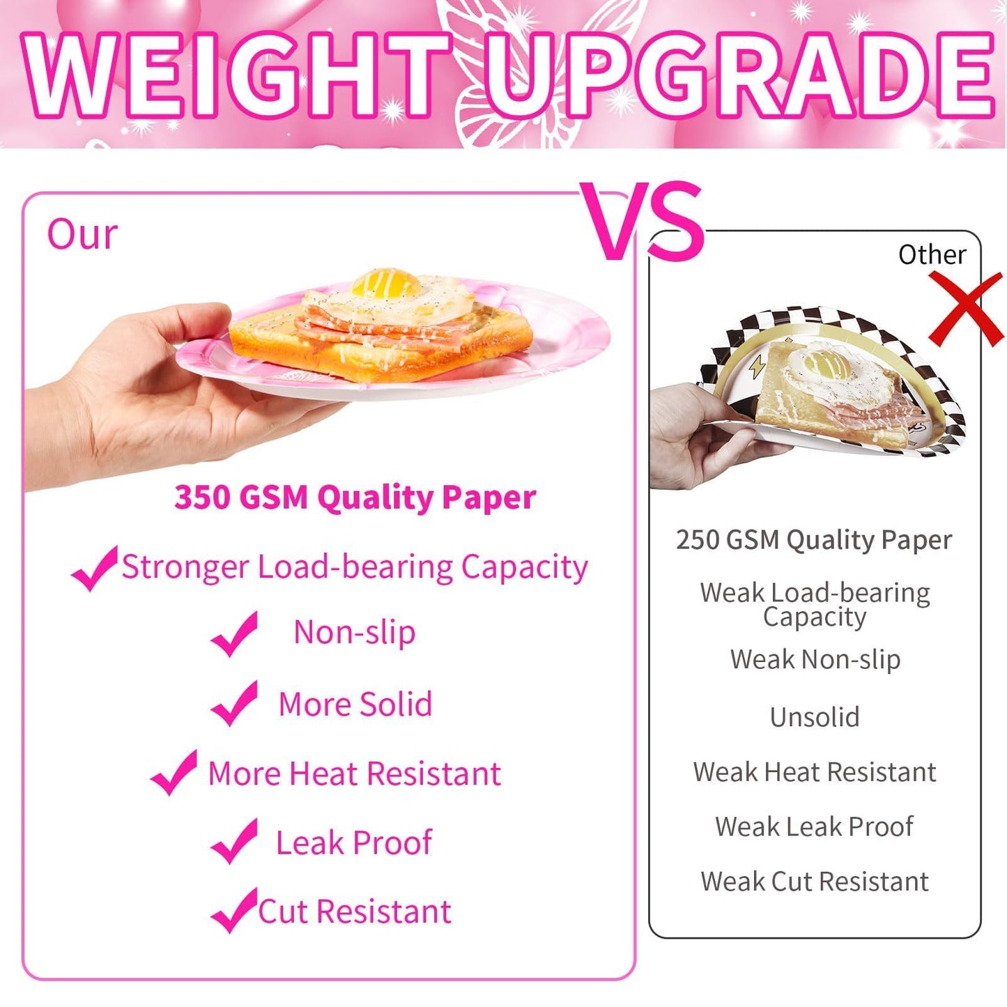 Grencian 96Pcs 2000s Party Decorations Pink Heart Plates and Napkins