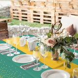 8Pack Disposable Plastic Party Tablecloths and Satin Table Runner Set