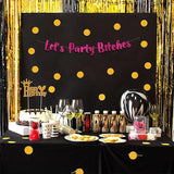 Pre-Strung Let's Party Bitches Pink Glitter Banner - Funny