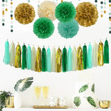 Sage-Green Beige-Gold Baby Bridal-Shower Decorations - 30pcs Rustic