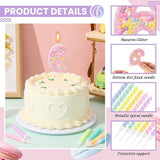 MTLEE Number 6 Birthday Candle with 12 Pcs Spiral Candles for Girls