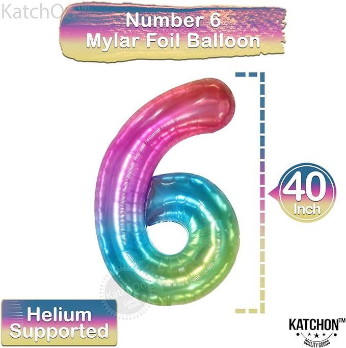 KatchOn, Giant Jelly Number 6 Balloon - 40 Inch | 6 Balloon Number, 6