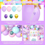 Mermaid Birthday Decorations Supplies Purple Pink Teal Blue Balloons