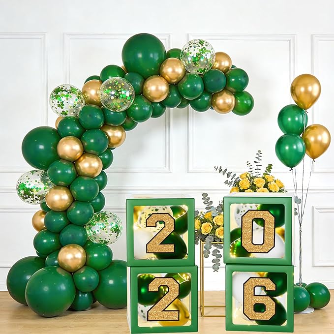 Graduation Decorations 2026 - Green and Gold Graduation Decorations -