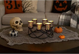 Halloween Candle Holder Centerpiece Decoration Black Metal Iron 6