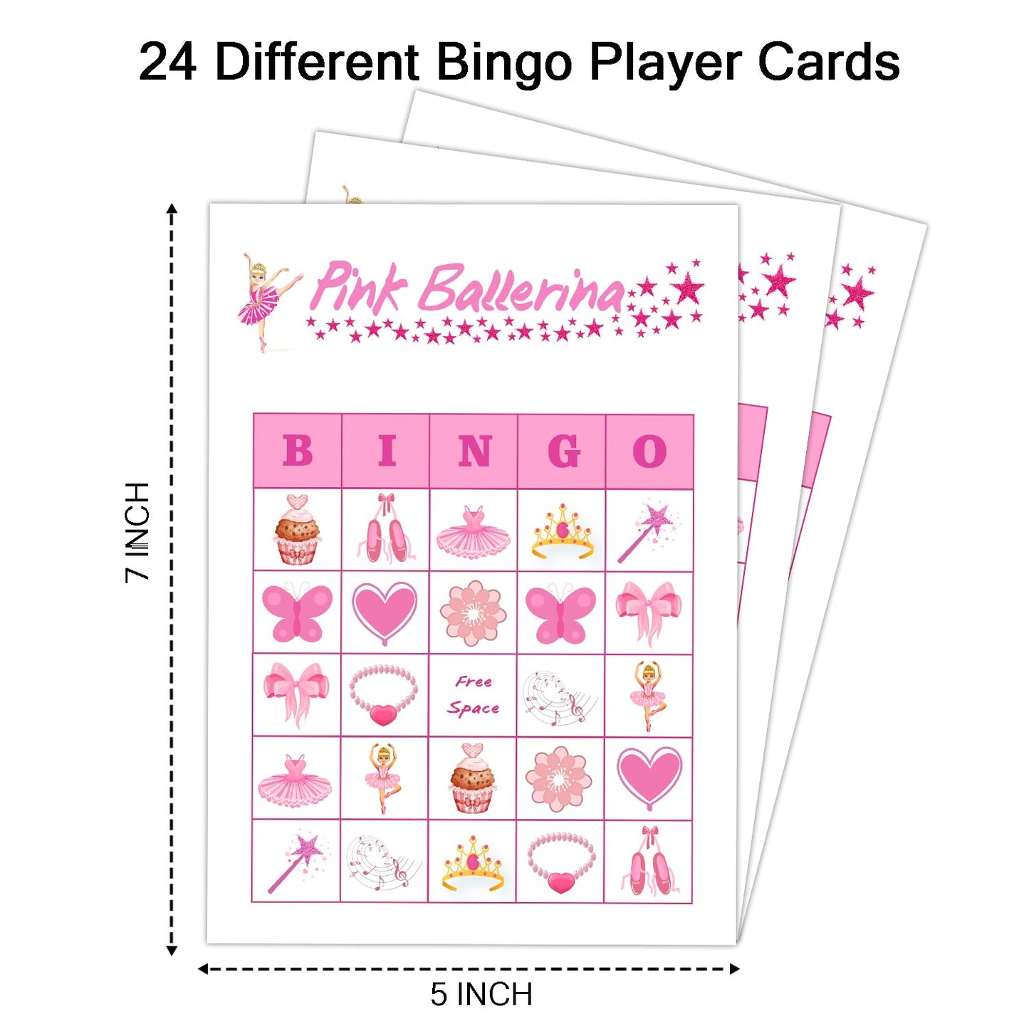mermermu Ballerina Party Bingo Game Cards(24 Players), Ballet Dance