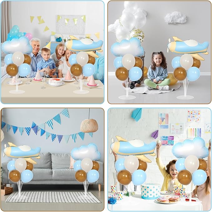 Airplane Baby Shower Birthday Party Decorations Balloons Stand Kit 2