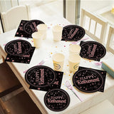 96 Pcs Retirement Party Plates Napkins Tableware Set Rose Gold Happy