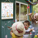Gender Reveal Decorations Fingerprint Tree with Woodland Safari