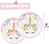 oneBest Unicorn Plates and Napkins 16 Serves