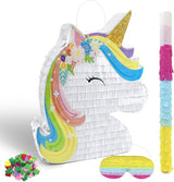 Unicorn Piñata Party Supplies Piñata Bundle with Blindfold and Bat