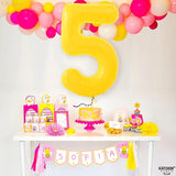 KatchOn, Yellow Number 5 Balloon - Giant, 40 Inch | Yellow 5 Balloon,