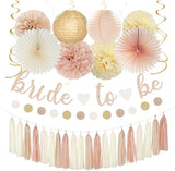 Champagne Gold Beige Fall Bridal Shower Party Decorations 36pcs