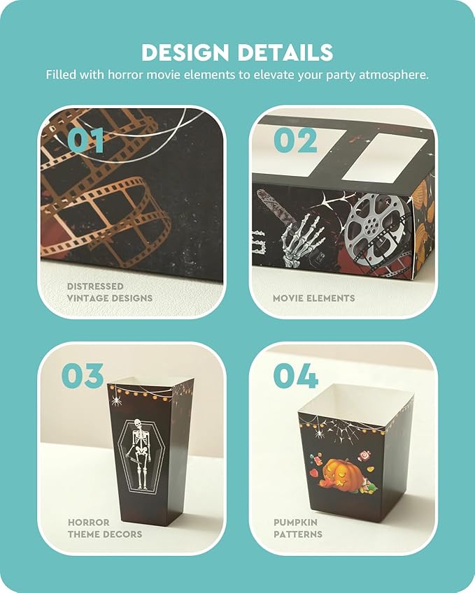 Baffect Movie Night Snack Trays 100pcs Include 20 Movie Night Trays,
