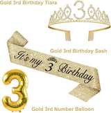 3rd Birthday Decorations for Girls with 3rd Birthday Sash and