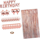 28pcs Rose Gold Birthday Balloons Set with Sequin Latex and Foil