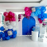 Pink Blue White Balloons, 12 Inch Royal Blue Hot Pink Fuchsia Pearl