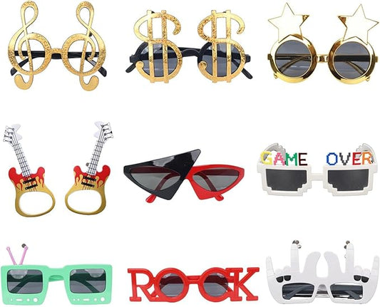 Party Sunglasses-9 Pairs Fun Music-Themed Party glasses， Funny Summer