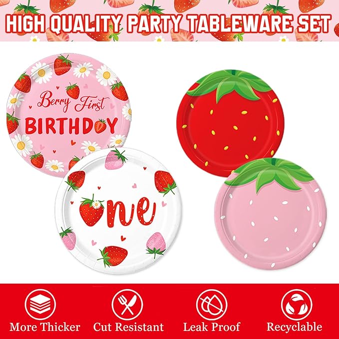 Berry First Birthday Decor Strawberry 1st