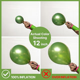PartyWoo Metallic Green Balloons 100pcs Different Sizes of 18 12 10 5