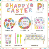 Happy Easter Party Decorations Tableware Sets Colorful Easter Eggs