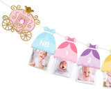 Princess 12 Month Photo Banner Princess Birthday Party Decorations
