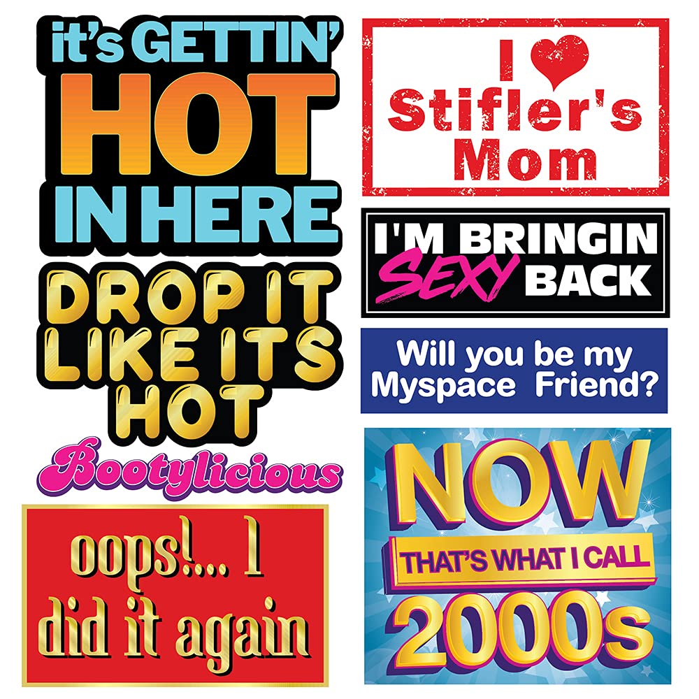 2000s Y2K Photo Booth Props - 40 Pieces - Throwback Y2K Party