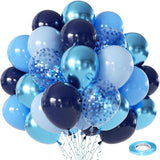 Zesliwy Blue Confetti Balloons Set,50Pcs 12 Inch Navy Light Metallic