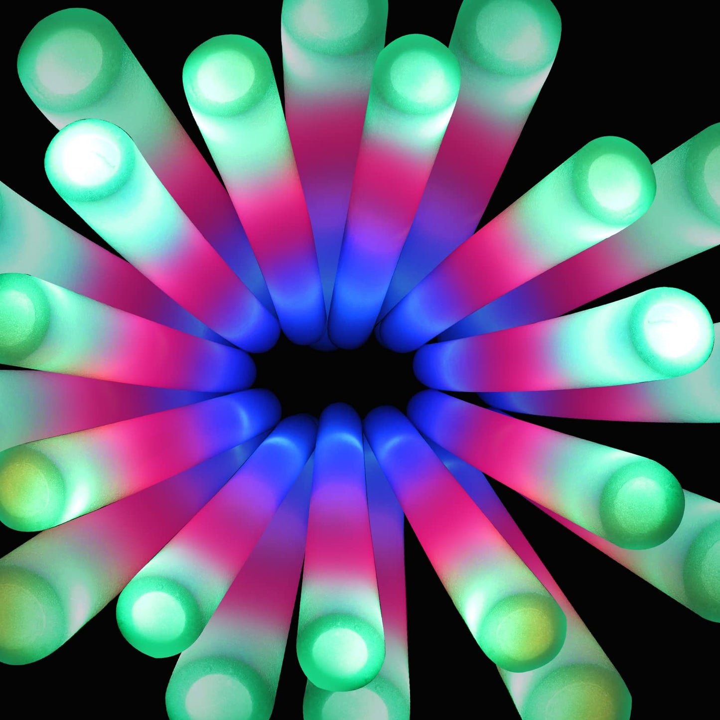 SHQDD 100 Pack LED Glow Sticks for Wedding, Bulk Foam Glow Sticks with