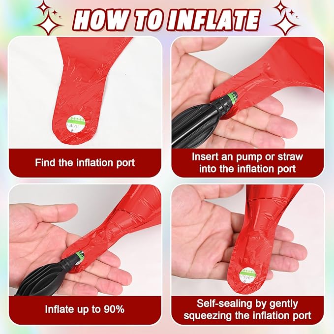 Red Green Gold Christmas Balloons,12Pcs Four Angle Star Foil