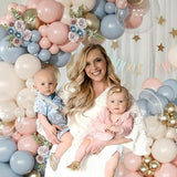Gender Reveal Balloon Garland Arch Kit 126Pcs Pink Blue Sand White
