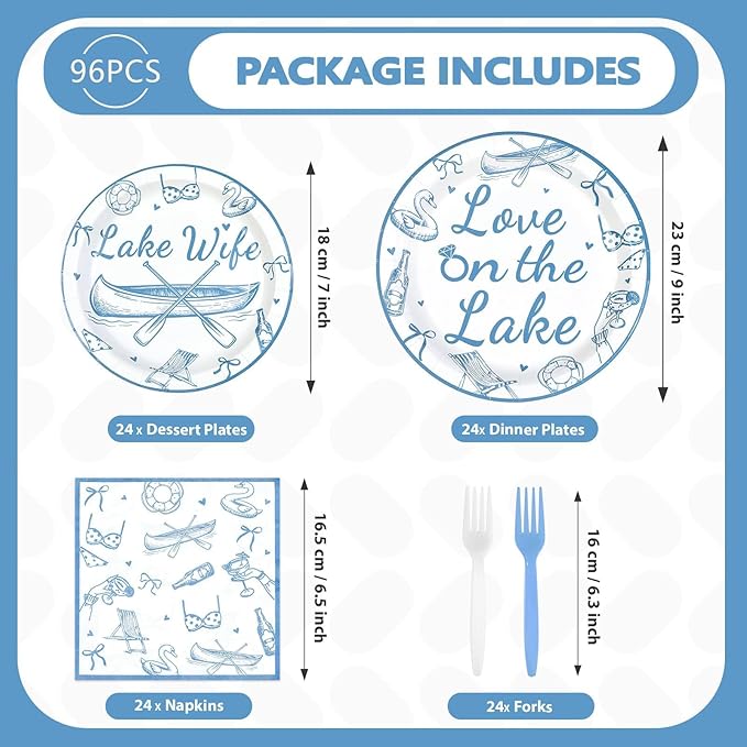 96Pcs Happy Engagement Party Decorations ﻿Dusty Blue Wedding Decor