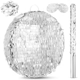 Jenaai Disco Ball Large Piñata 16 Inch, Round Blank Disco Piñata  Shin