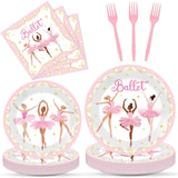 Qyeahkj 100 Pcs Ballerina Birthday Party Decorations for Ballet Plates