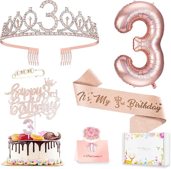 3rd Birthday Decorations for Girls Including 3 year old Birthday