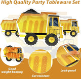 50 Pcs Construction Birthday Party Supplies Paper Plates Truck Theme