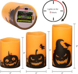Halloween Flameless Candles LED Flickering Battery Pillar Candles
