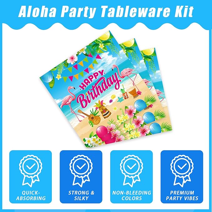 96 Pcs Hawaiian Aloha Party Decorations Supplies Luau Tropical