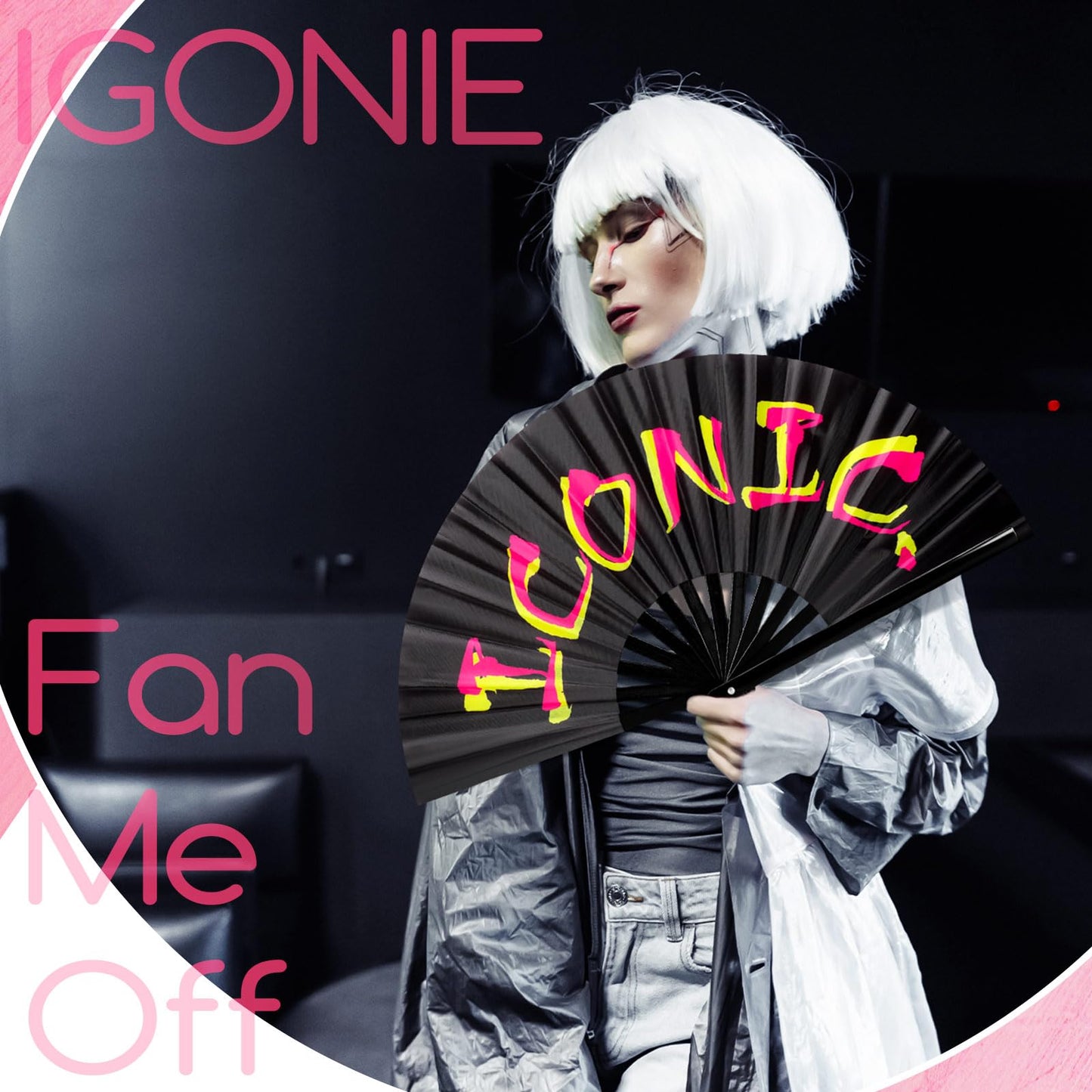 FairySandy 6 Pcs Large Hand Fan Rave Iconic Shade Bye Folding Bamboo