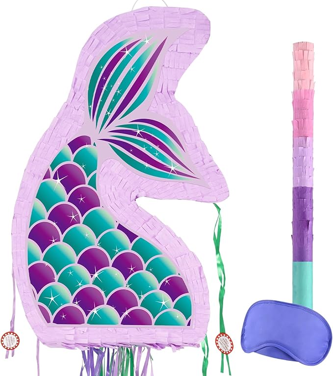 Foldable Mermaid Piñata Pull String Mermaid Birthday Party Supplies