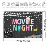 Cinema Movie Night Backdrop Popcorn Movie Party Birthday Party