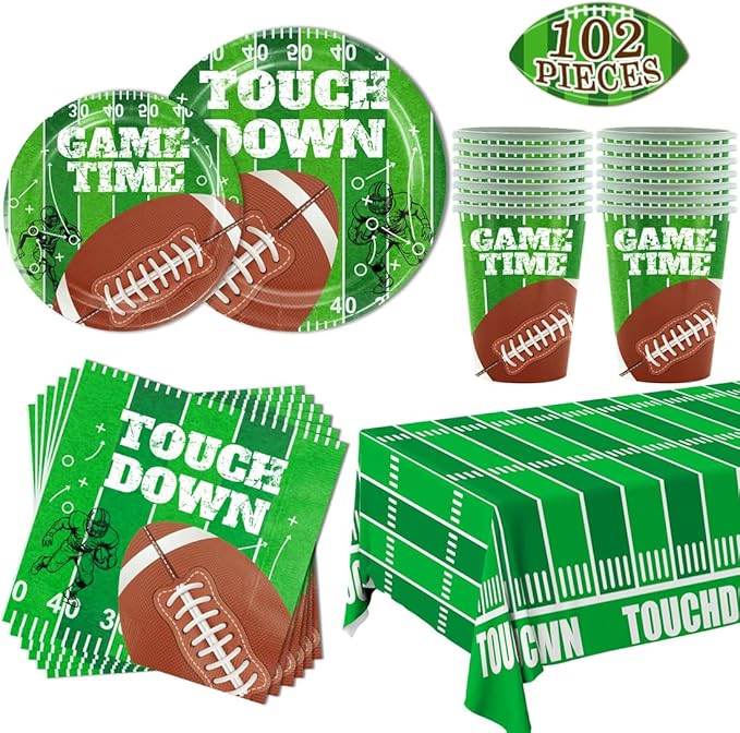 Football Party Supplies Decorations Set for 20 People Includes 20