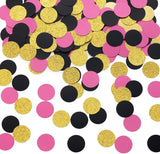 Gold Black and Hot Pink Confetti Table Decoration for Graduation