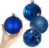 Royal Blue Set of XL (4.0") 4PCS Christmas Balls - Christmas Tree