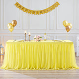 Yellow Tulle Tablecloth for 6 Foot Rectangular Tables 6ft Yellow