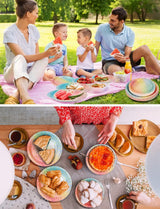 Nkaiso 141 Pieces Rainbow Gold Party Supplies, Party Dinnerware Sets