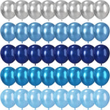 Blue and Silver Balloons, 50 PCS 12 Inch Pearl Royal Navy Blue Latex